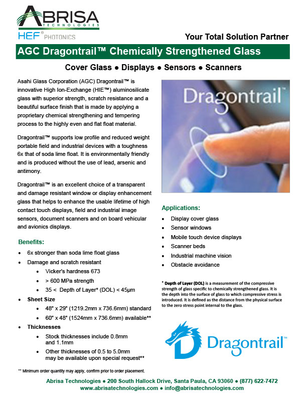 AGC Dragontrail™ Chemically Strengthened Glass