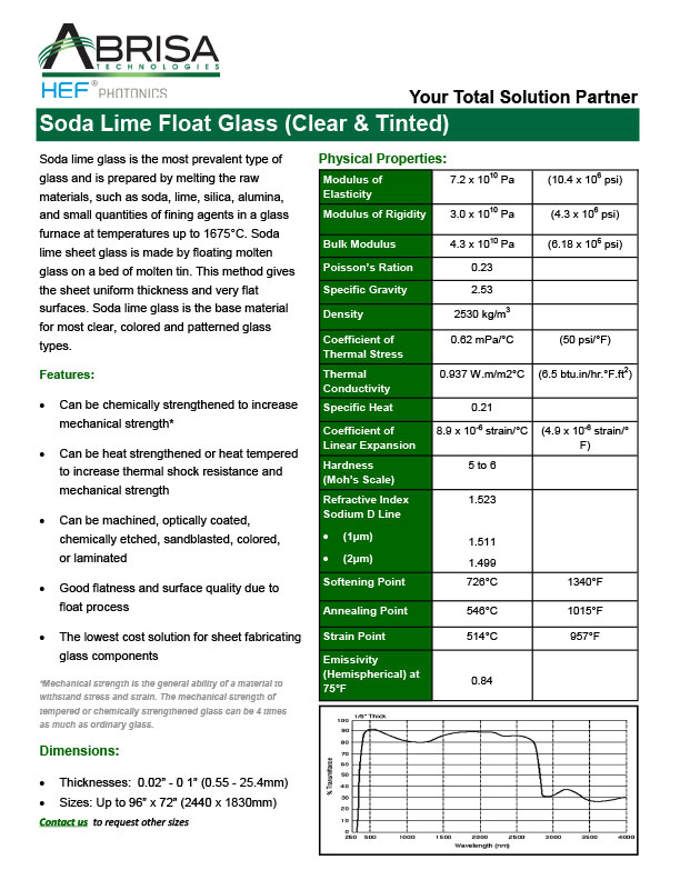 Clear & Tinted Soda-Lime Glass