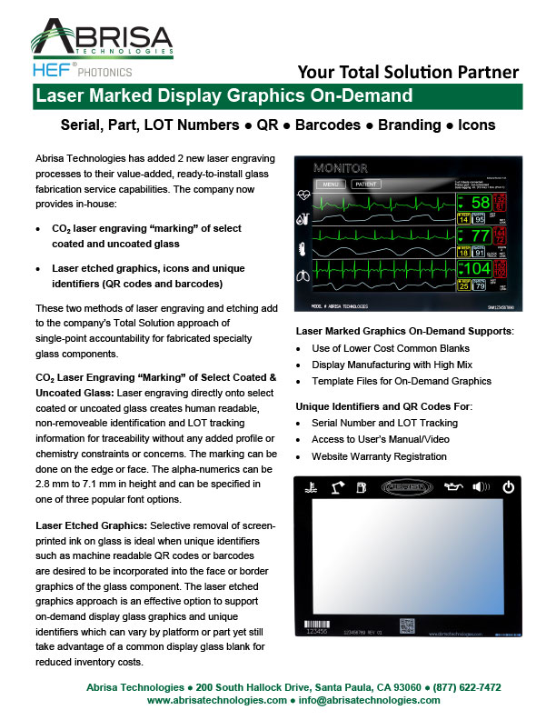 Glass Laser Marking Data Sheet