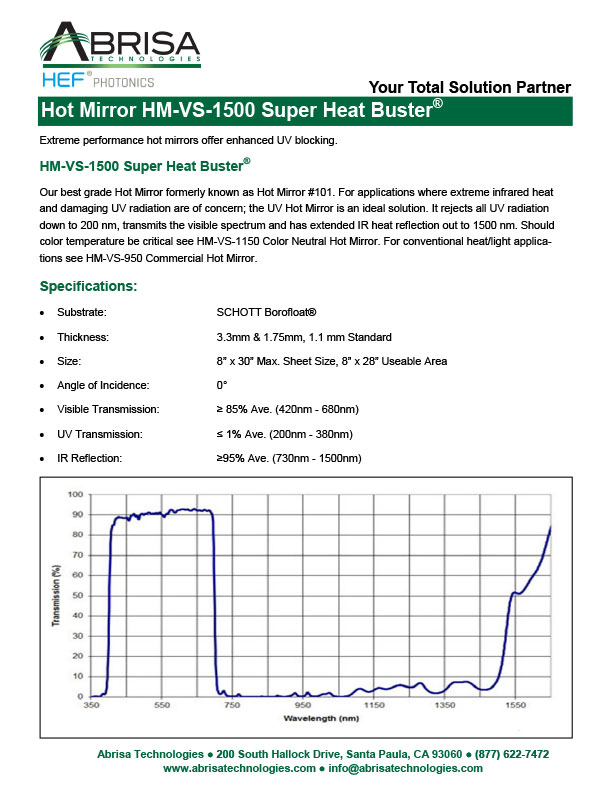 Hot Mirror HM-VS-1500 Super Heat Buster® SS PDF