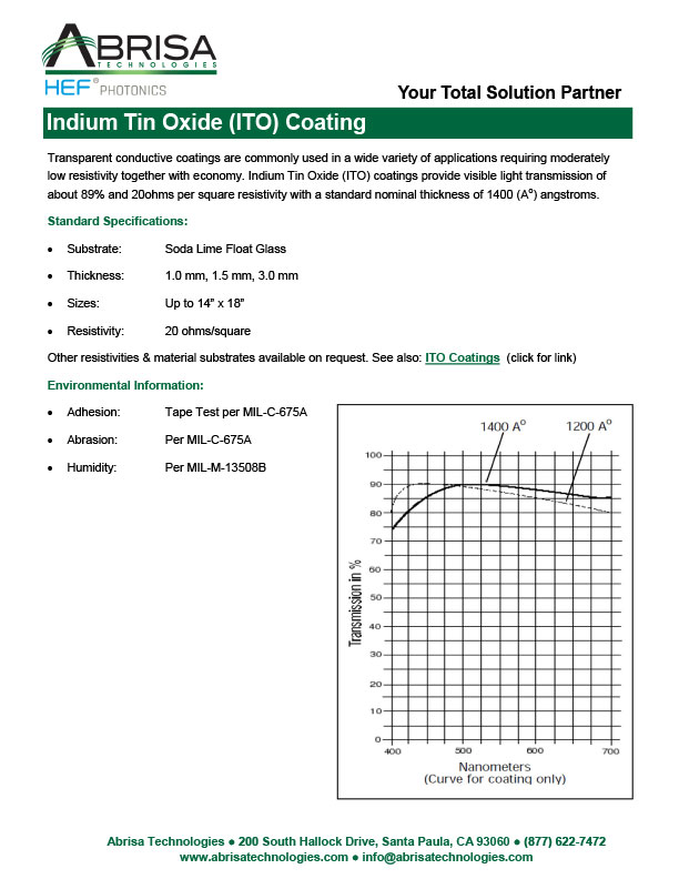 Indium Tin Oxide (ITO) Coatings SS PDF