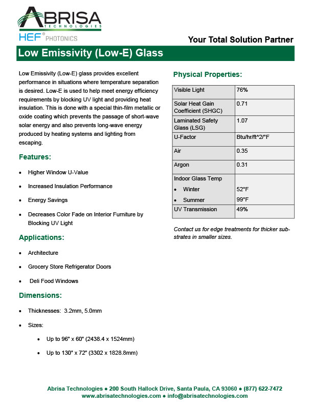 Low Emissivity Soda-Lime Glass