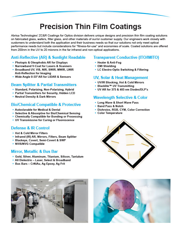 Precision Thin Film Coatings Capabilities PDF