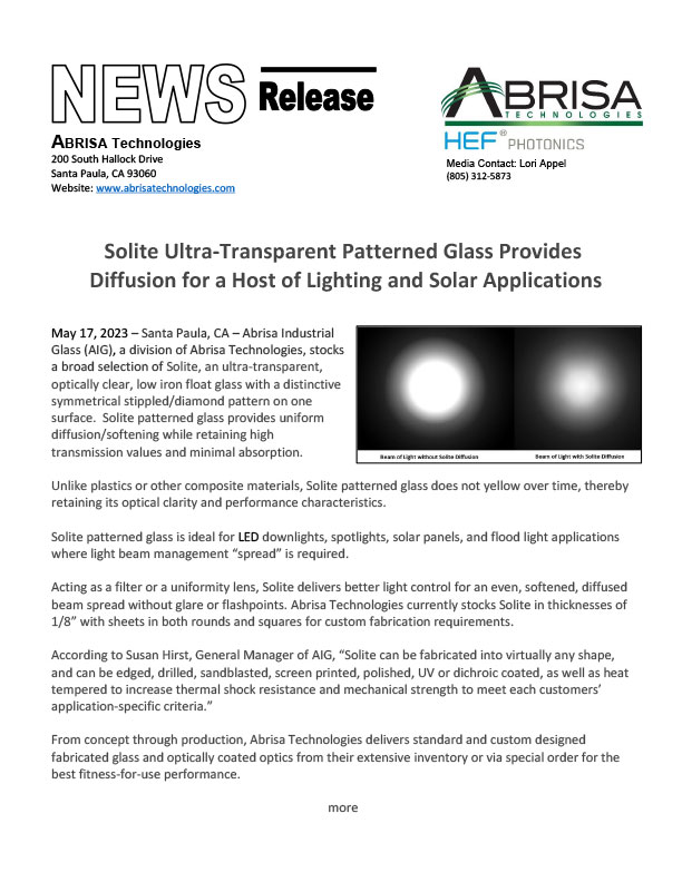 Solite Ultra-Transparent Patterned Glass