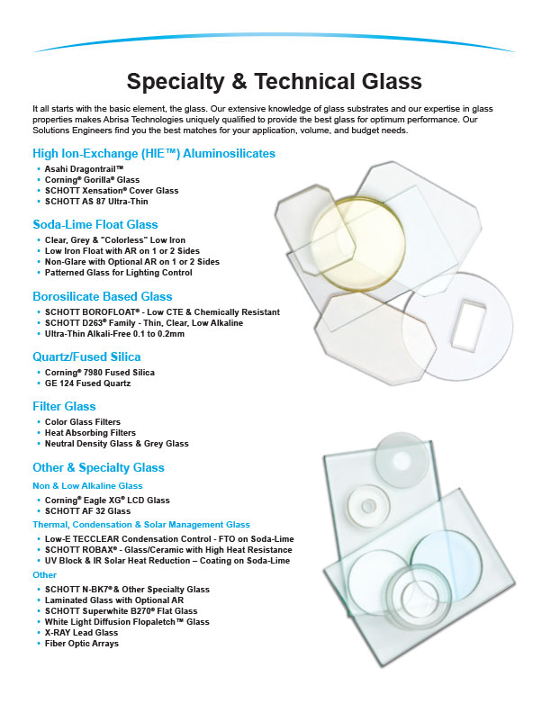 Specialty & Technical Glass Capabilities PDF